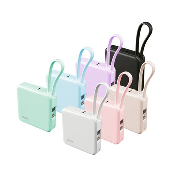【amuok】5000mAh Cube迷你雙線行動電源 行充 自帶線行動電源