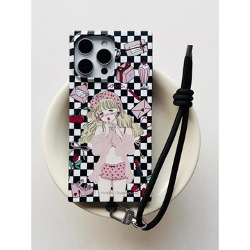 Ssself聯名mikko女孩方形殼直角邊適用iphone16promax手機殼15pro磁吸magsafe防摔日系保護套女生磨砂卡通ins