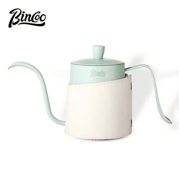 BINCOO 多色馬卡龍咖啡手衝壺 細口長嘴掛耳滴漏咖啡壺帶皮革 防燙不銹鋼 適宜家庭辦公室戶外 350ML