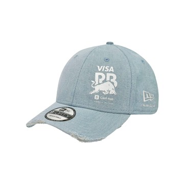 NEW ERA 9FORTY 940 F1 小紅牛車隊 Visa Cash App RB 牛仔 淺藍 刷破 老帽 棒球帽