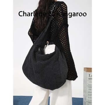 【香檸兒】原創丹寧牛仔包騎行斜挎包女休閑百搭氣囊包單肩托特包