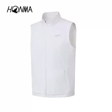 HONMA 本間高爾夫 男款休閒拉鍊背心 2026春夏新款 日本高爾夫專業品牌(M-XL 白色/黑色 HMMC320R387)