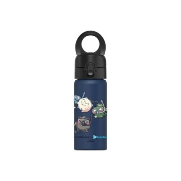 磁吸水壺 AquaStand 不鏽鋼 480cc - 無吸管 子夜藍 - 獅白牡丹 獅白ぼたん - 咕嚕…嚕噗嗚…阿阿阿呀……