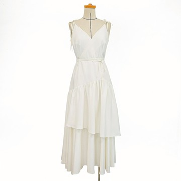 Aman No.90 兩件式綁帶洋裝 仙女洋四號 白色