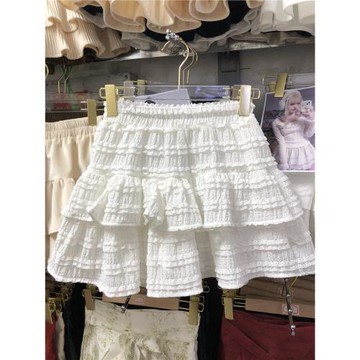 夏日系甜美芭蕾風軟妹蕾絲花邊蛋糕半身裙女設計感小眾蓬蓬短裙子