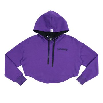 NBA 女款 短版 拼色 連帽T恤 湖人隊 3552105090