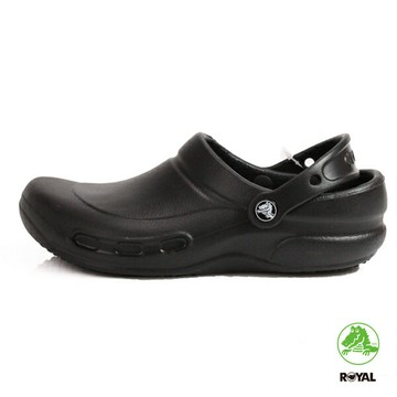 【手刀下單?滿額折扣進行中~~】 Crocs 卡駱馳 黑色 bistro 廚師鞋 防滑 防水 涼拖鞋 男女款 A6758【新竹皇家 10075-001】