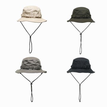 潮牌日系嘻哈街舞漁夫帽男戶外透氣遮陽防曬防風帶抽繩盆帽女大檐