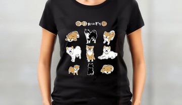 小飯糰  柴犬們  黑色中性短T