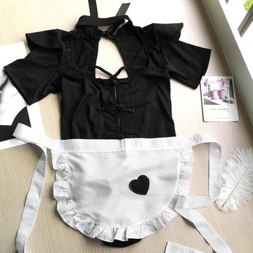 今晚你是我的主人！超撩人性感連體塑身連體內衣低胸美背女傭款秋