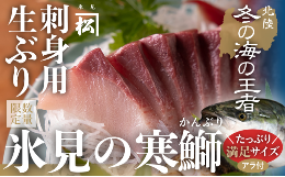 天然「生ひみ寒ぶり」刺身用 約800g〈アラ付き〉