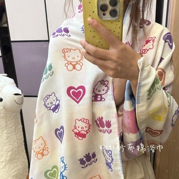 Kitty浴巾🎀 可愛浴巾沙佈棉大浴巾大毛巾裹巾洗澡吸水少女浴裙裹巾學生宿舍洗澡巾 卡通浴巾 浴裙 毛巾浴巾 沙灘浴巾