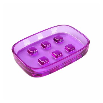 VERSA晶透肥皂盒 (紫紅)  PP塑料  13 x 9 x 2 cm  1個