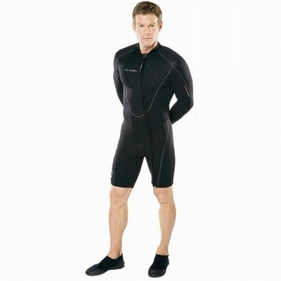 サーフィン Henderson Thermoprene 7 mm Men's Front Zip Long Sleeve Shorty Jacket, Black - X-Large Short