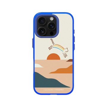 iPhone 16 Pro Clear 激光藍 - ilovedoodle (Lim Heng Swee) - Cat Landscape - Rainbow 貓咪彩虹