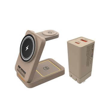 【凹豆戰術電力組】【Opro9】  露營色65W GaN電源供應器 + 3合1充電座