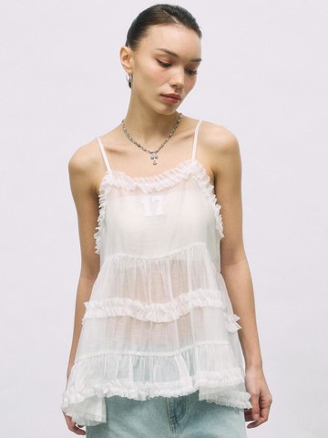 17 FRILL MINI DRESS [WHITE]