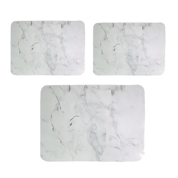 吸水桌墊 30 x 40cm 吸水防滑 隔熱墊 餐墊 桌面保護墊  白色大理石  3個