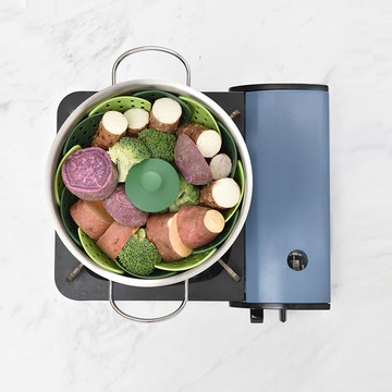 蓮花型蒸籠可折疊水果盤蒸格家用蒸屜加厚蔬菜蒸煮籃鍋廚房小蒸架1入