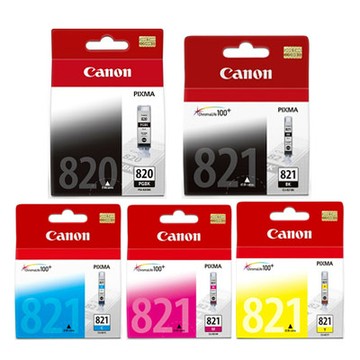 CANON PGI-820BK+CLI-821BK/C/M/Y原廠墨水組合(2黑3彩5入)