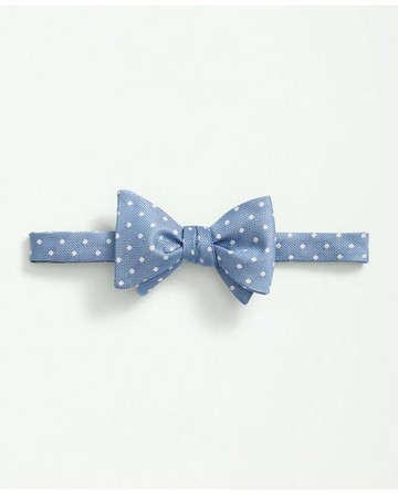 Brooks Brothers Men's Silk Dot Bow Tie | Light Blue