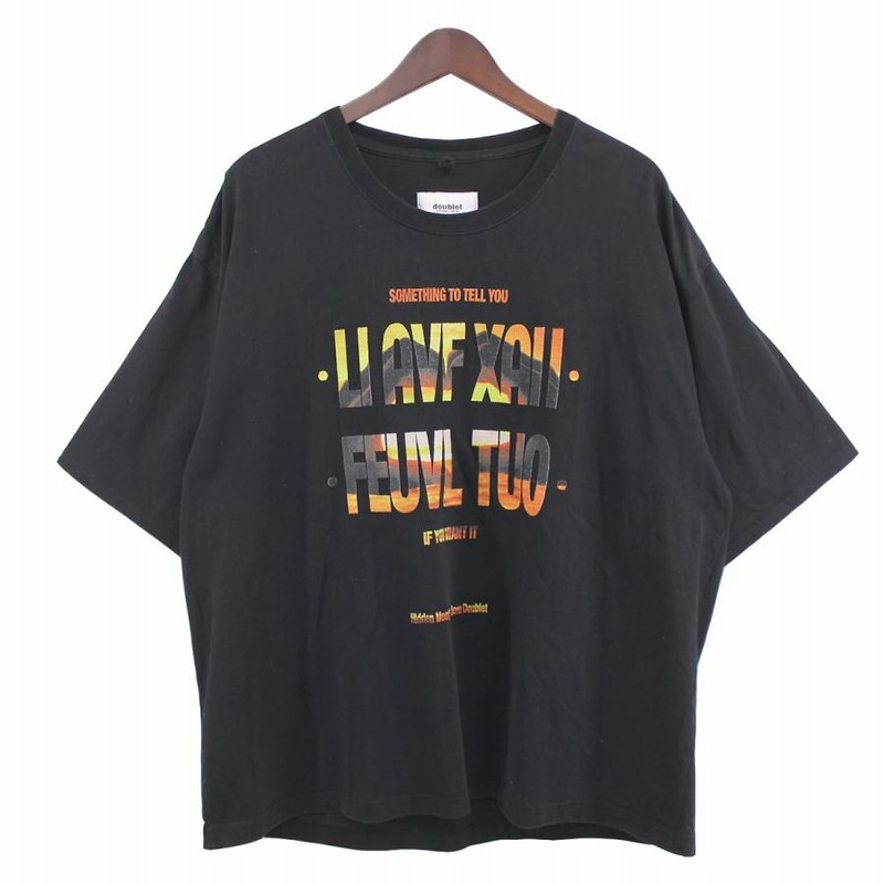 ダブレット doublet 20SS HIDDEN MESSAGE EMBROIDERY T-SHIRT ロゴ Tシャツ ブラック サイズ：L |  LINEブランドカタログ