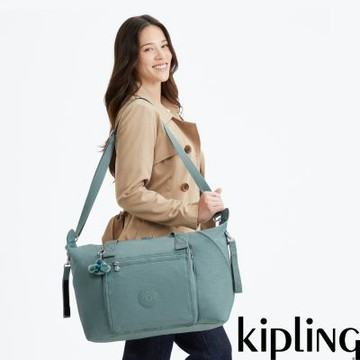 Kipling 淺霧綠手提側背媽媽包-NEW ART M BABYBAG