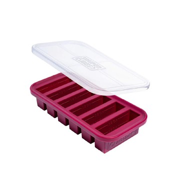 快速出貨【Souper Cubes】多功能食品級矽膠保鮮盒6格-酒紅色
