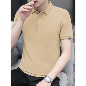 夏季冰絲polo衫男短袖2025新款純色翻領t恤男潮牌半袖涼感上衣服