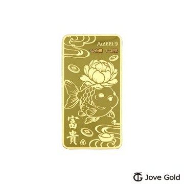 Jove Gold 漾金飾 金蓮富餘黃金條塊 - 0.3台錢(金重三分)