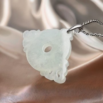 冰糯翡翠925純銀墜頭吊飾 | 天然緬甸玉翡翠A貨 | 送禮