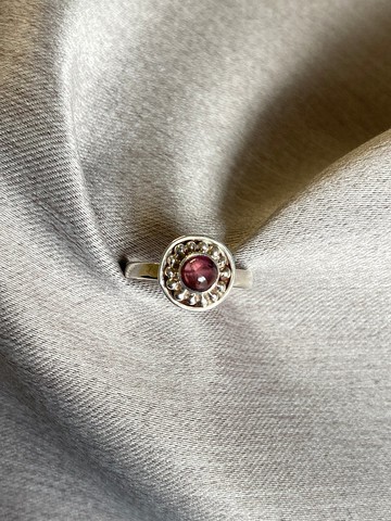 天然 蛋面 碧璽 戒指 尼泊爾 手工製 925純銀