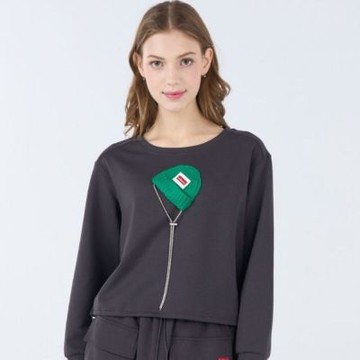 Qiruo 奇若秋冬深灰長袖上衣1806A休閒  可配搭