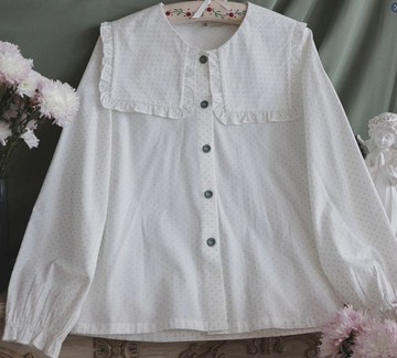 【手工製作】法式復古 大方領棉布大碼襯衫