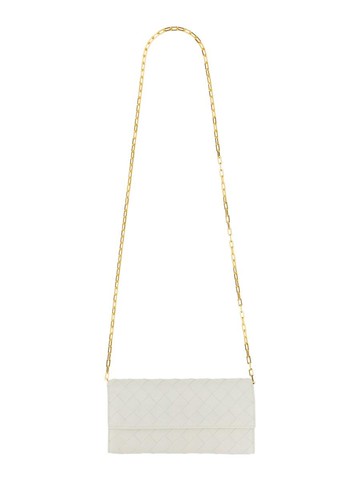 Bottega Veneta Woven Fold-over Chained Shoulder Bag