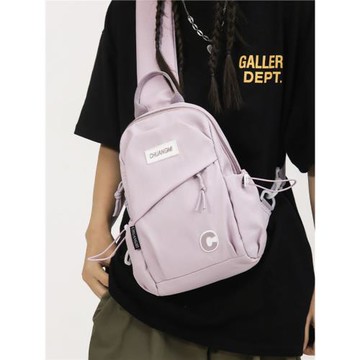 花曦家  紫色胸包女式胸前包單肩斜挎包女大學生女款新款挎包腰包