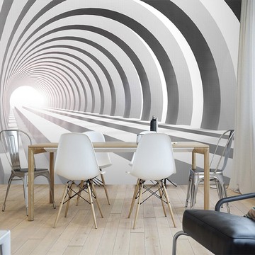 咖啡廳奶茶店西餐廳科技館辦公室墻紙3D立體壁畫空間延伸背景墻布