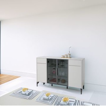 文創集 安格利4.7尺四門二抽微晶石面餐櫃-140x39x90cm免組