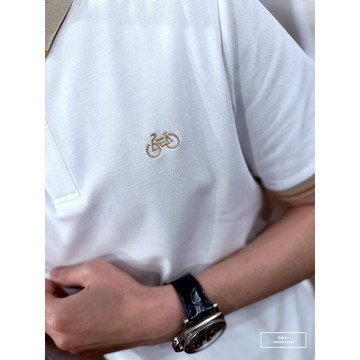 E7th.重磅胸前Bicycle刺繡POLO衫-白(E7C600312303)