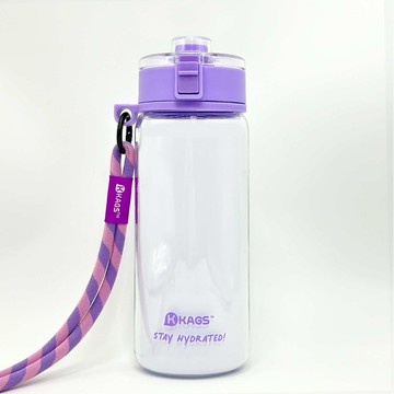 AQUARECHARGE 系列 Tritan 600毫升水壺連彈力斜背帶 - 薰衣草紫