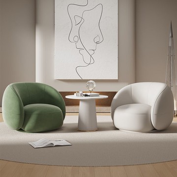 免運 簡約現代沙發椅北歐小戶型輕奢極簡弧形懶人臥室網紅高級單人沙發114M