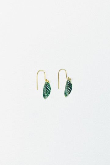 手繪耳環 - 葉子