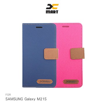 強尼拍賣~XMART SAMSUNG Galaxy M21S 斜紋休閒皮套 掀蓋 可立 插卡 撞色 磁扣