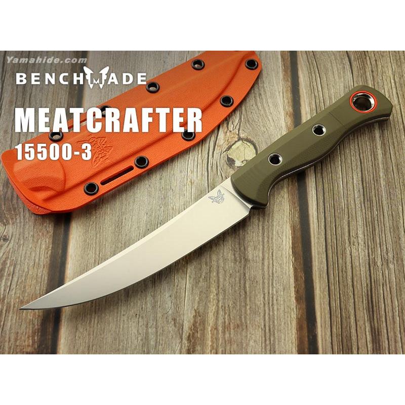 ベンチメイド 15500-3 ミートクラフター ODグリーンG10 ハント シースナイフ ,BENCHMADE MEATCRAFTER HUNT