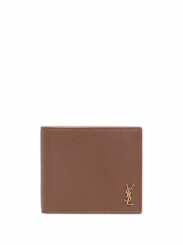 Saint Laurent - logo-detail leather wallet - men - Calf Leather - One Size - Brown