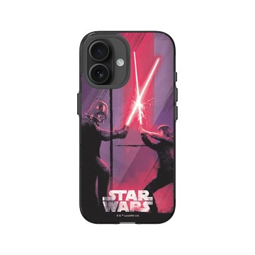 iPhone 16 Clear (相機按鈕) 酷墨灰 - 迪士尼-星際大戰 Star Wars - 路克 vs 黑武士
