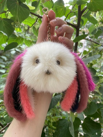 手工鑰匙扣 / 可愛絨球鑰匙扣 / 包掛飾 / 兔毛吊墜