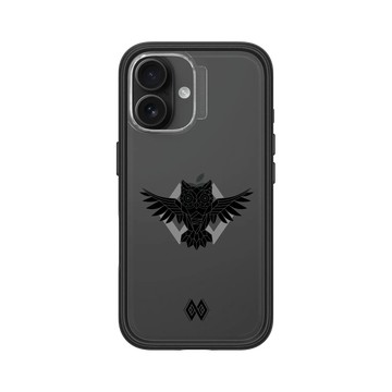 iPhone 16 Mod NX 黑 - 花生騷 WasangShow - 貓頭鷹圖騰