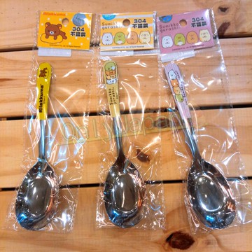 不鏽鋼湯匙 懶熊 拉拉熊 角落生物 角落公仔 貓咪恐龍白熊 湯匙 餐具 湯 匙 304不鏽鋼 台灣限定 真愛日本