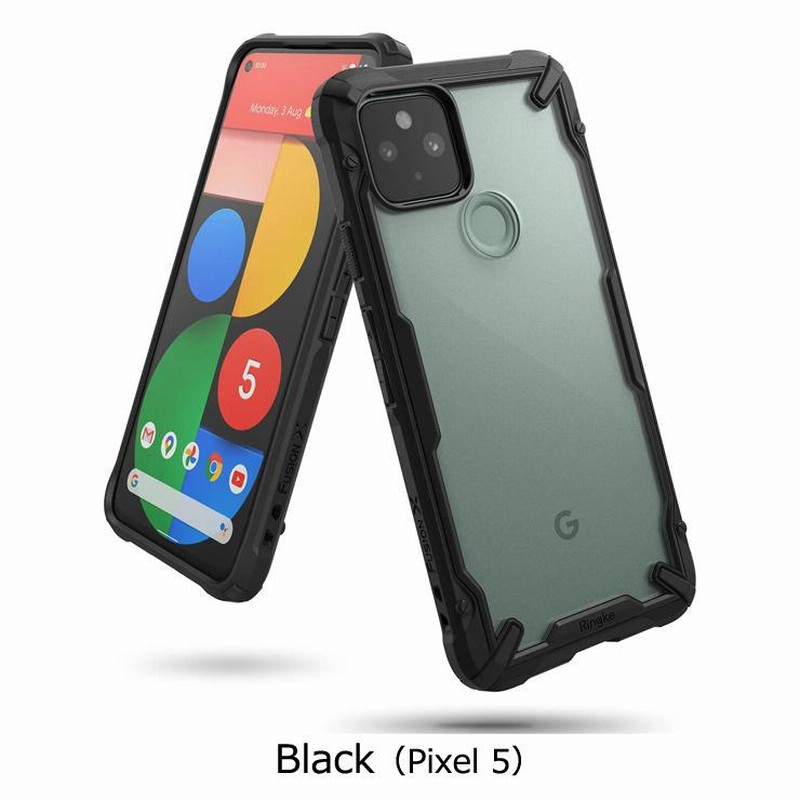 google pixel 5 ケース 耐衝撃 米軍 クリア ストラップホール